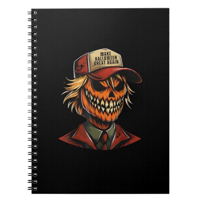 Funny Trumpkin Pumpkin Skeleton Make Halloween Gre Notebook (Front)