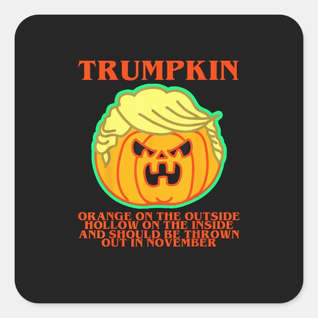 Funny Trumpkin Square Sticker (Front)