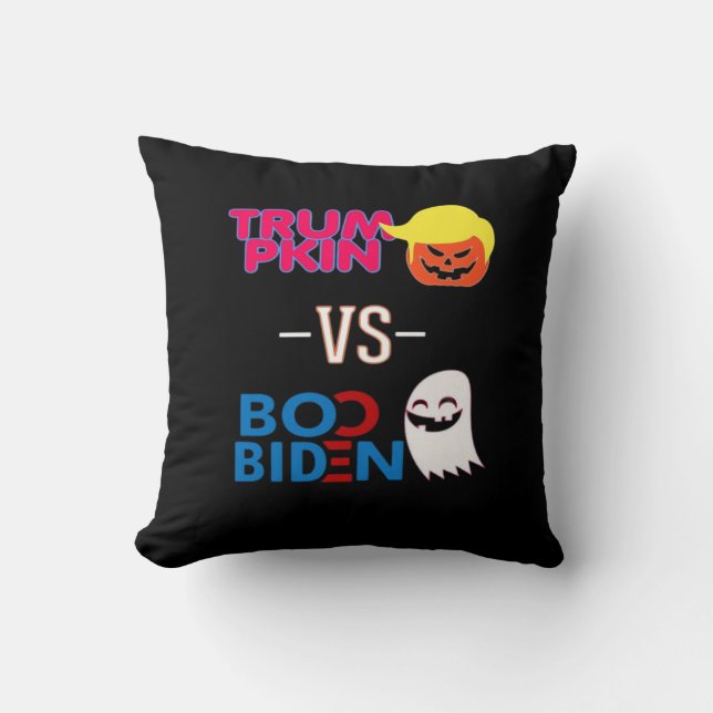 Funny Trumpkin Vs Boo Biden Halloween Design Class Cushion (Front)