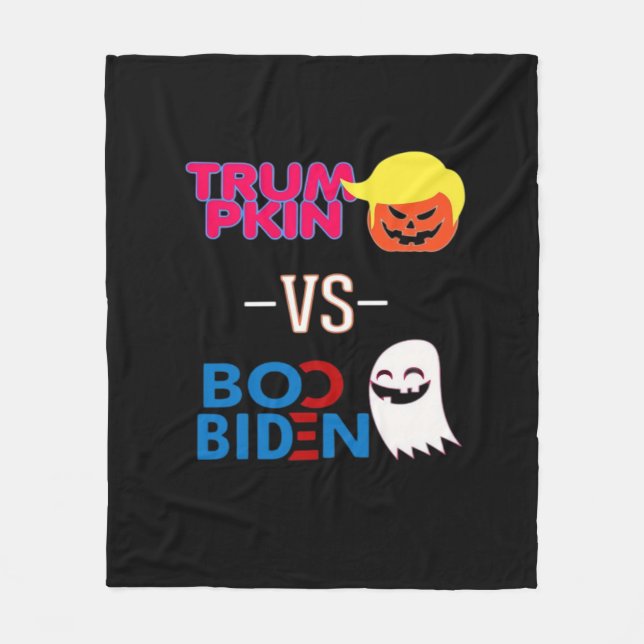 Funny Trumpkin Vs Boo Biden Halloween Design Class Fleece Blanket (Front)