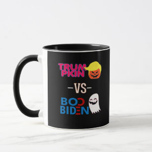 Funny Trumpkin Vs Boo Biden Halloween Design Class Mug