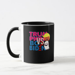 Funny Trumpkin Vs Boo Biden Halloween Design Class Mug