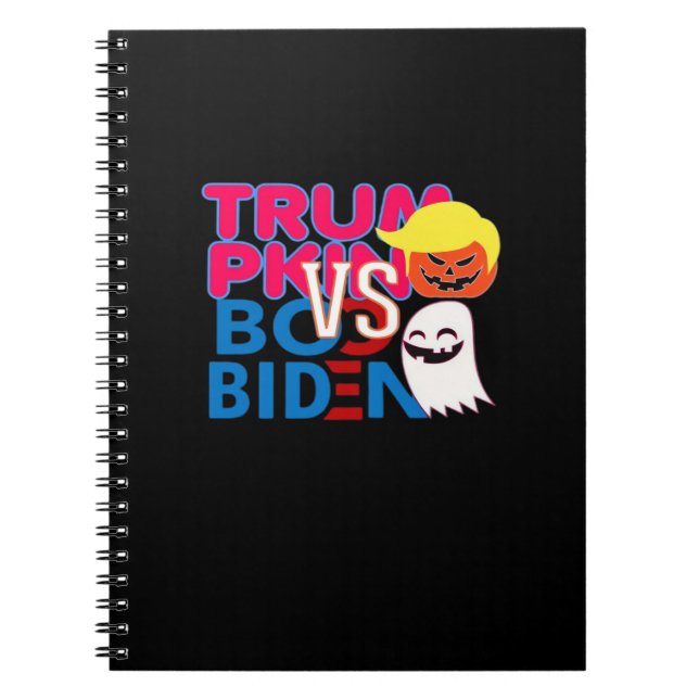 Funny Trumpkin Vs Boo Biden Halloween Design Class Notebook (Front)