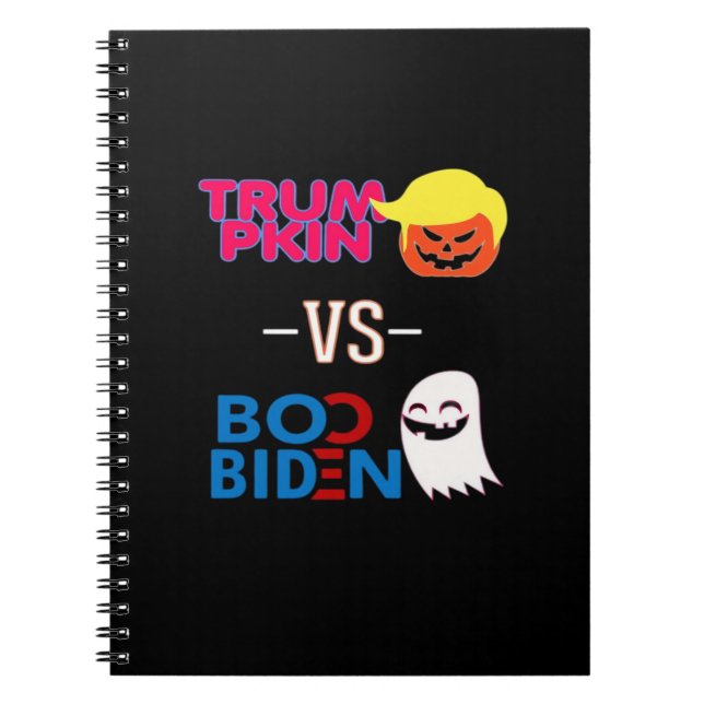 Funny Trumpkin Vs Boo Biden Halloween Design Class Notebook (Front)