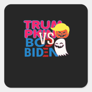 Funny Trumpkin Vs Boo Biden Halloween Design Class Square Sticker