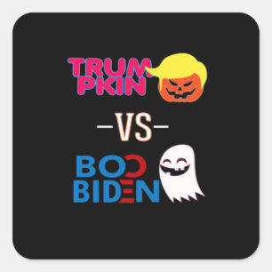 Funny Trumpkin Vs Boo Biden Halloween Design Class Square Sticker