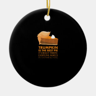 Funny  Tshirt Pumpkin Pie Thanksgiving Fall Ceramic Tree Decoration