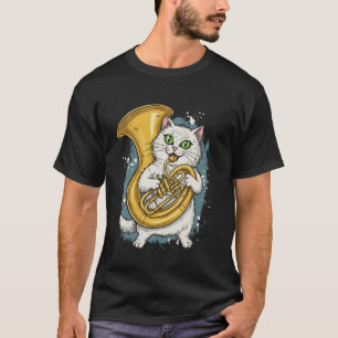 Funny Tuba Cat Music Lover Cute Band Geek T-Shirt
