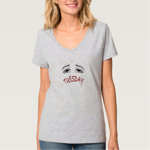 Funny Tuesday Mood Graphic Women's V-Neck T-Shirt