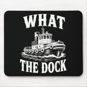 Funny tugboat captain harbour boat operator mouse mat