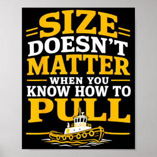 Funny tugboat captain harbour boat operator poster