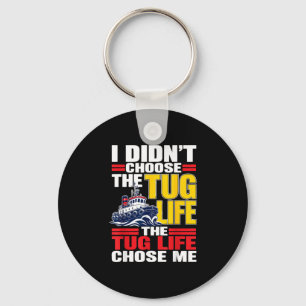 Funny tugboat crew captain harbour boat  key ring