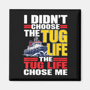 Funny tugboat crew captain harbour boat  magnet