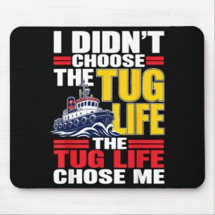 Funny tugboat crew captain harbour boat  mouse mat