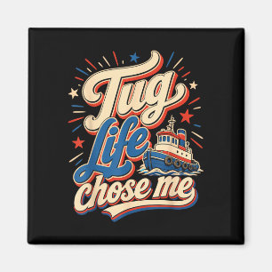 Funny tugboat crew captain  magnet