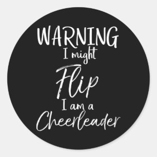 Funny Tumbling Joke Warning I Might Flip I Am A Ch Classic Round Sticker