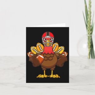 Funny Turkey And Football Sport Lovers Card