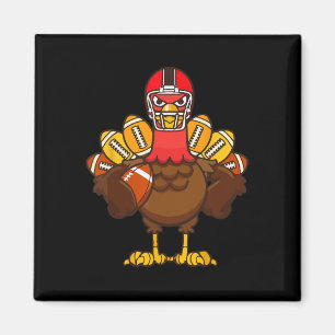 Funny Turkey And Football Sport Lovers  Magnet