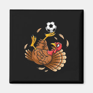 Funny Turkey Bicycle Kick Soccer Thanksgiving Boys Magnet