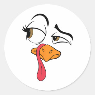 Funny Turkey Cool Turkey Thanksgiving Costume Men  Classic Round Sticker