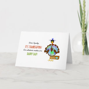 Funny Turkey Day Thanksgiving Greeting Holiday Card