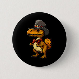 Funny Turkey Dinosaur Thanksgiving Cute Turkeysaur 6 Cm Round Badge