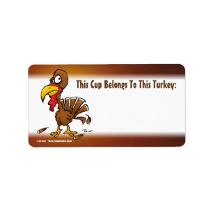 Funny Turkey Drink Cup Labels
