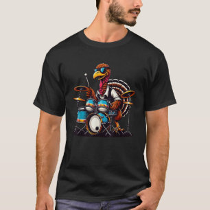 Funny Turkey Drums Thanksgiving Drum Drummer Women T-Shirt