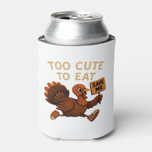 Funny Turkey Escape Oversized T-Shirt.png Can Cooler (Can Front)