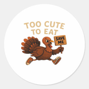 Funny Turkey Escape Oversized T-Shirt.png Classic Round Sticker