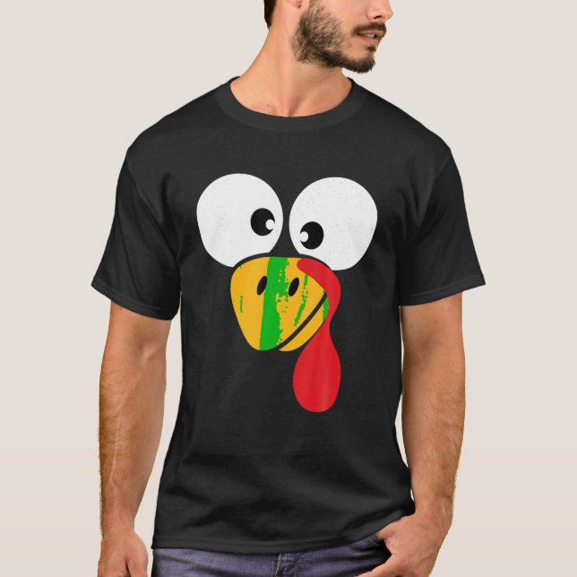 Funny turkey face for matching kids thanksgiving c T-Shirt (Front)