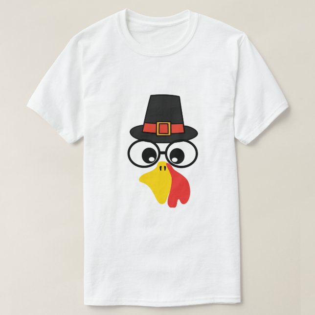 Funny Turkey Face for Thanksgiving T-Shirt (Design Front)