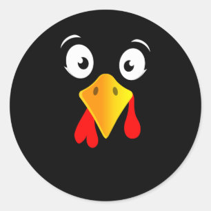 Funny Turkey face Thanksgiving Day Classic Round Sticker