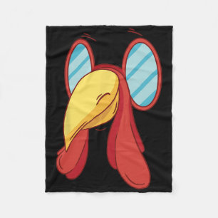 Funny Turkey Face Thanksgiving Fall Joke Humour Fleece Blanket