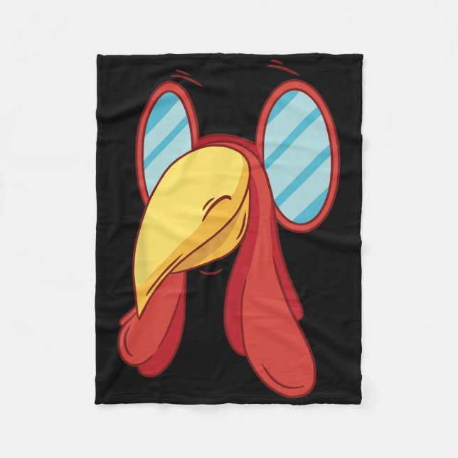 Funny Turkey Face Thanksgiving Fall Joke Humour  Fleece Blanket (Front)