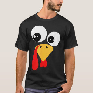 Funny Turkey Face Thanksgiving Family Costume Kids T-Shirt