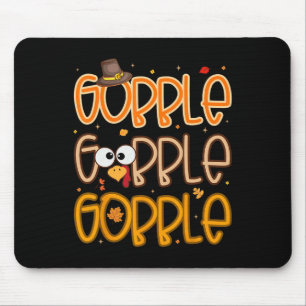 Funny Turkey Face Thanksgiving Gobble Shirts Holid Mouse Mat