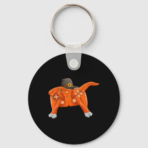 Funny Turkey Gamer Boys Kids Teens - Thanksgiving- Key Ring