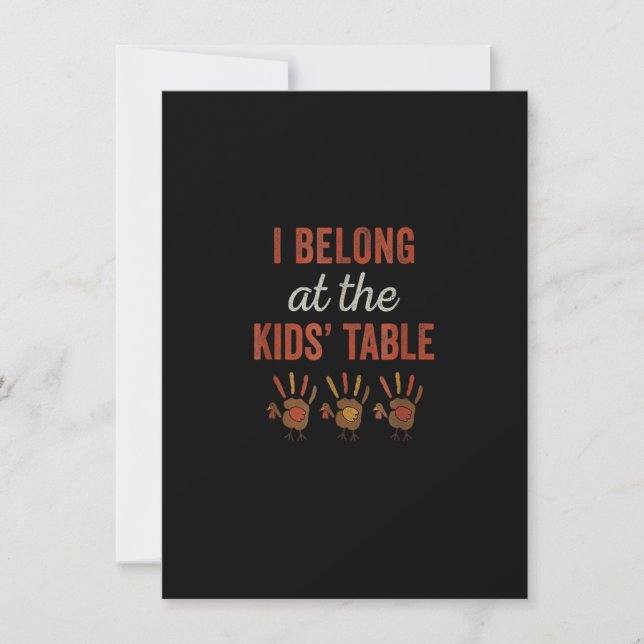 Funny Turkey Hand Kids Table Thanksgiving Invitation (Front)