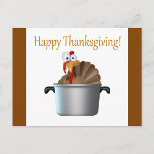 Funny Turkey, Happy Thanksgiving Day Holiday Postcard