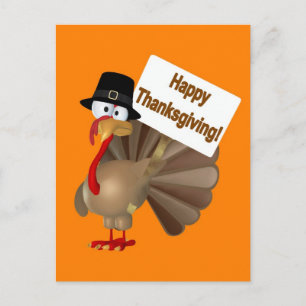 Funny Turkey "Happy Thanksgiving!" Holiday Postcard