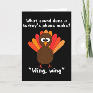 Funny Turkey Jokes And Humor Lovers For Thanksgivi Card