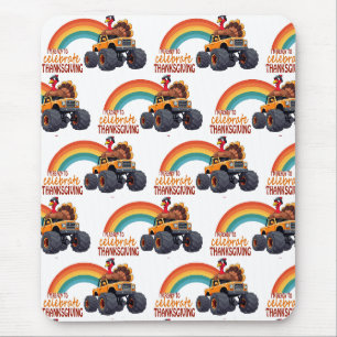 Funny Turkey Monster Truck Thanksgiving Mouse Pad