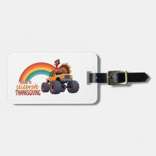 Funny Turkey Monster Truck Thanksgiving Tag