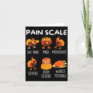 Funny Turkey Pain Scale Thanksgiving Cna Er Nurse  Card