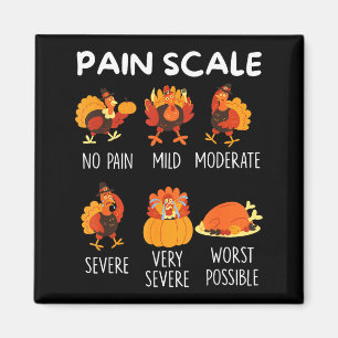 Funny Turkey Pain Scale Thanksgiving Cna Er Nurse  Magnet