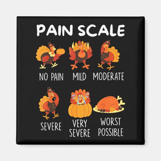 Funny Turkey Pain Scale Thanksgiving Cna Er Nurse  Magnet (Front)