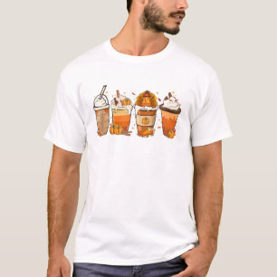 Funny Turkey Pumpkin Spice Latte Fall Coffee Thank T-Shirt