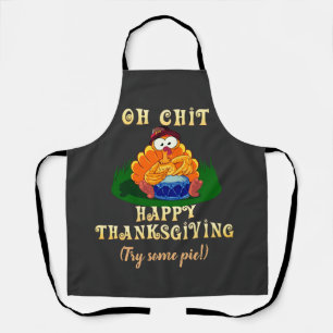 Funny Turkey Realises It's Thanksgiving! Custom  Apron