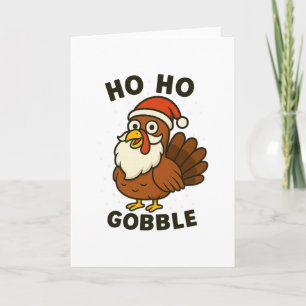 Funny Turkey Santa Christmas Thanksgiving Humor Ho Card